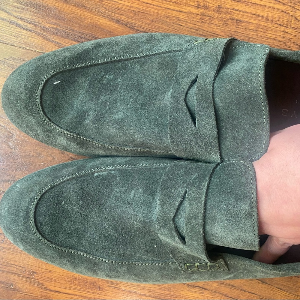 Harry's of London suede loafers size 9.5 / 43.5 green slip on men's loafers - Picture 9 of 12